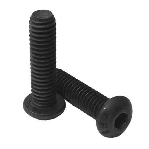 BSCS0101 #10-24 X 1" Button Socket Cap Screw, Coarse, Alloy, Black Oxide