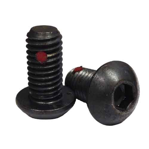 BSCSF01014NPL #10-32 x 1/4" Button Socket Cap Screw, w/Nylon Pellet, Fine, Alloy, Black Oxide