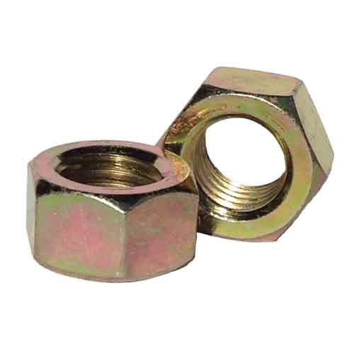 8HN716 7/16"-14 Grade 8, Finished Hex Nut, Med. Carbon, Coarse, Zinc Yellow, (Import)