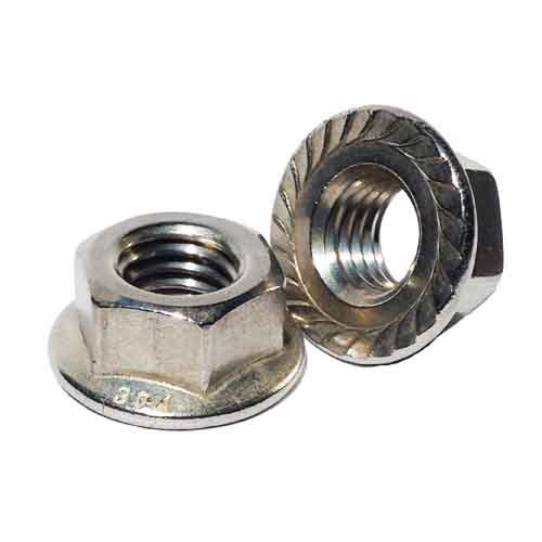 SFN6S #6-32 Serrated Flange Nut, Coarse, 18-8 Stainless