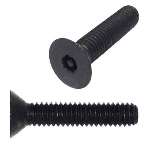 FSCS1434PI 1/4"-20 X 3/4" Flat Socket Cap Screw (FT), Coarse, Pin-In-Hex, Alloy Thermal Black Oxide