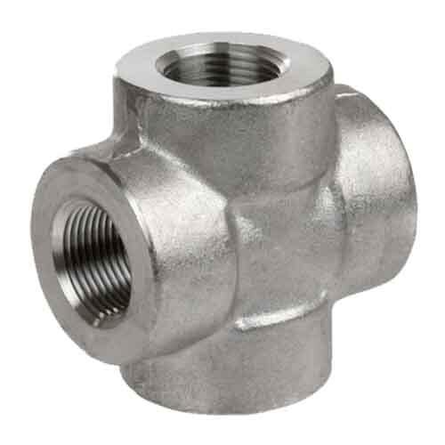 CRS12FT3S304 1/2" Cross, Forged, Threaded, Class 3000, T304/304L Stainless