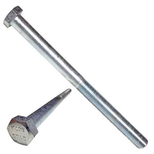 2C5822 5/8"-11 X 22" Hex Bolt, w/ 6" of thread, A307 Grade A, Coarse, Zinc