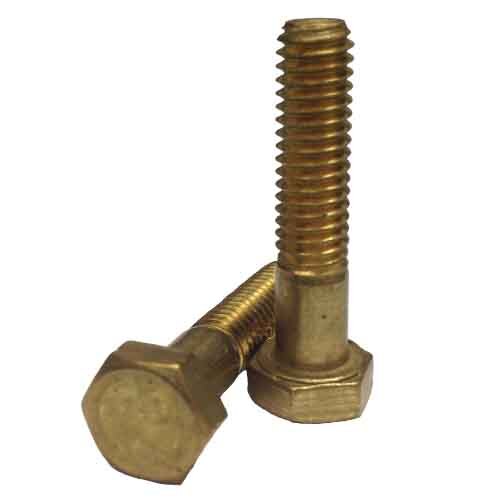 HCS143B 1/4"-20 X 3" Hex Cap Screw. Coarse, Brass