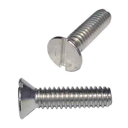 MFMS4730S M4-0.7 X 30 mm Flat Head, Slotted, Machine Screw, Coarse, DIN 963, 18-8 (A2) Stainless