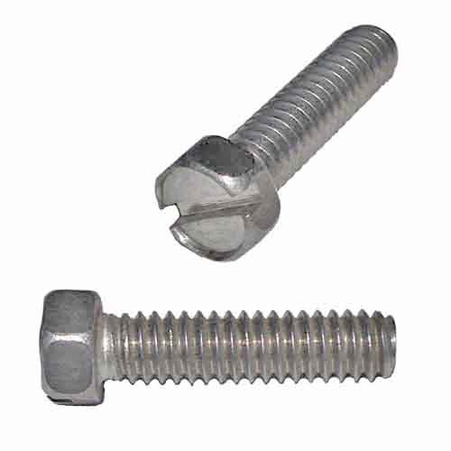 IHSMSF0101S #10-32 X 1" Indented Hex Head, Slotted, Machine Screw, Fine, 18-8 Stainless