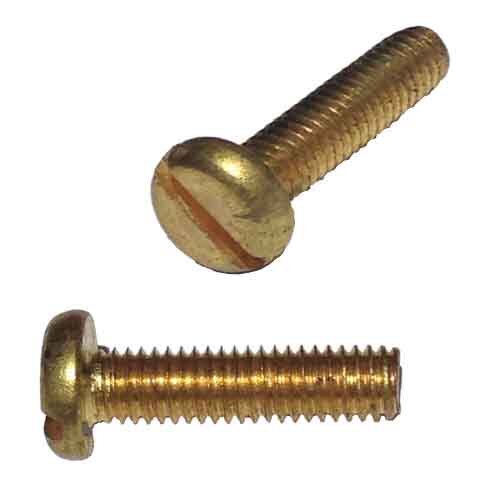 BMS6316B #6-32 x 3/16" Binder Head, Slotted, Machine Screw, Coarse, Brass