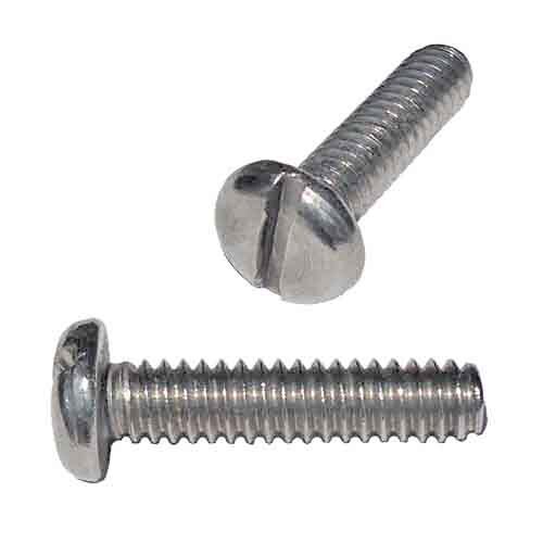 MPMS812525S M8-1.25 X 25 mm Pan Head, Slotted, Machine Screw, Coarse, DIN 85, 18-8 (A2) Stainless