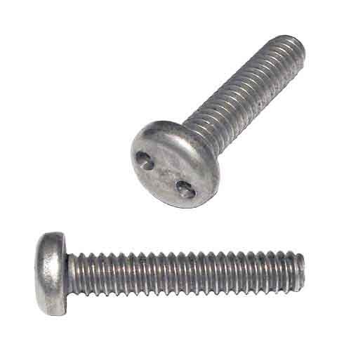 PSPMF010112S #10-32 x 1-1/2" Pan Head, Spanner, Security Machine Screw, 18-8 Stainless