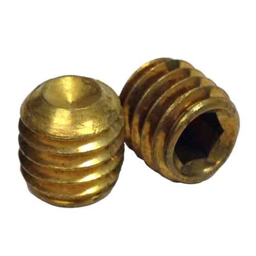 SSS01014B #10-24 x 1/4" Socket Set Screw, Cup Point, Coarse, Brass