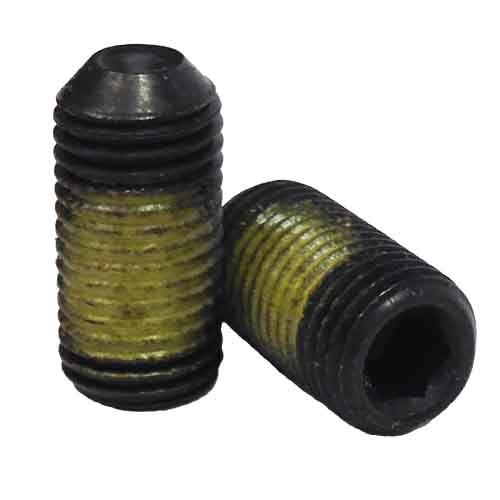 SSS6516NPA #6-32 x 5/16" Socket Set Screw, Cup Point, w/Nylon Patch, Coarse, Alloy, Black Oxide