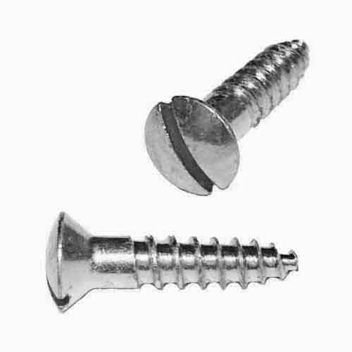 OWS103S #10 X 3" Oval Head, Slotted, Wood Screw, 18-8 Stainless