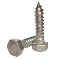 1/4"-10 X 4" Hex Lag Screw, 18-8 Stainless