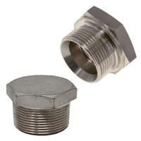 HXPP12S 1/2" Hex Head Pipe Plug, 150#, Threaded, T304 Stainless