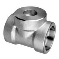1-1/2" x 1-1/4" Reducing Tee, Forged, Socket Weld, Class 3000, T316/316L Stainless