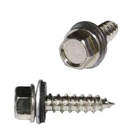 HSH142S #14 X 2" Hex Washer Head, Sheeting Screw, Type A, w/ Bonded Washer, 18-8 Stainless
